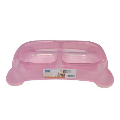 Nobleza Voerbak voor hond en kat - Dubbel - Roze - Maat S
