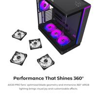 Montech king 45 pro midi tower behuizing (zwart | 2x usb-a | 1x usb-c | rgb | window) - thumbnail