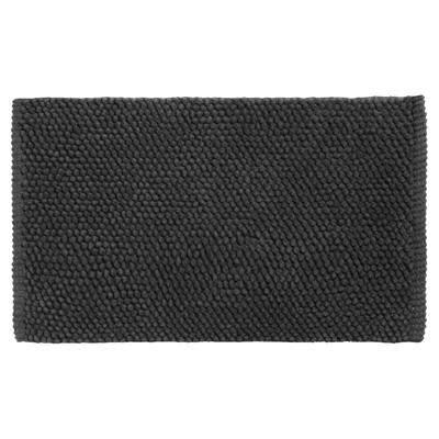 Differnz Popcorn badmat geschikt voor vloerverwarming 100% katoen 50 x 80 cm zwart