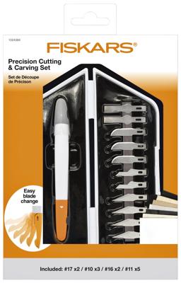 Precisiemes fiskars medium duty 12 mesbladen wit