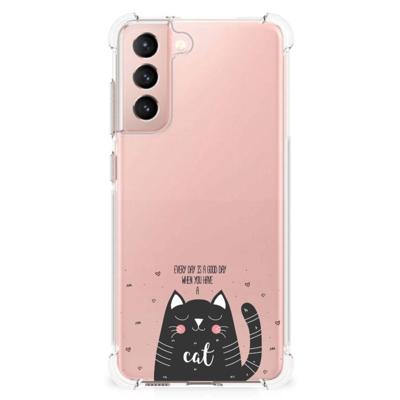 Samsung Galaxy S21 FE Stevig | Bumper Hoesje | Cat Good Day Samsung Galaxy S21 FE Stevig | Bumper Hoesje | Cat Good Day