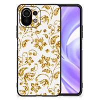 Xiaomi 11 Lite 5G NE | Mi 11 Lite Bloemen Hoesje Gouden Bloemen - thumbnail