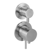 Douchekraan Sanimex Bellezza Bagno Inbouwthermostaat Afbouwdeel 2-weg Geborsteld RVS (incl. inbouwdeel) - thumbnail