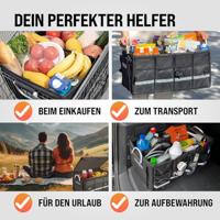 Kofferbak Organizer Tas Zwart 60x35x30cm - thumbnail