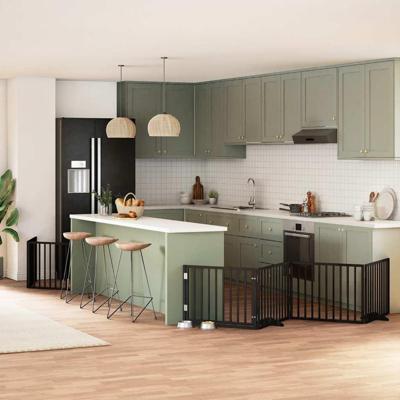 Hondenhek inklapbaar 6 panelen 480 cm populierenhout zwart