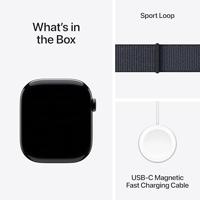 Apple Watch Series 10 (GPS + Cellular 46 mm) Smartwatch - Kast van gitzwart aluminium - Inkt geweven sportbandje. Conditie bijhouden, Ecg-app, always on Retina-display, CO₂-neutraal - thumbnail