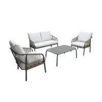 sweeek - Loungeset van staal, 4 personen - thumbnail