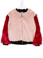 Andorine faux fur bomber jacket - PINK - thumbnail