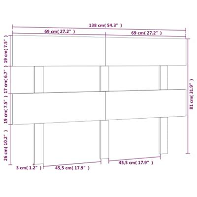 Hoofdbord 138x3x81 cm massief grenenhout grijs