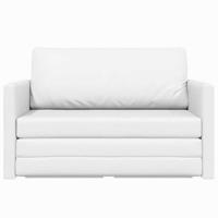 Slaapbank 110cm Wit Kunstleer - thumbnail