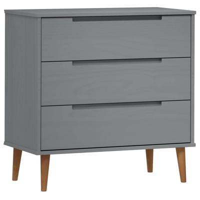 Ladekast MOLDE 80x40x80 cm massief grenenhout grijs