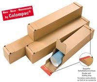 Colompac rechthoekige verzendkoker, ft 705 x 108 x 108 mm, bruin - thumbnail