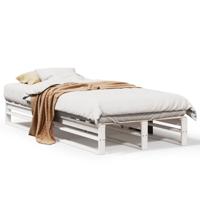 Bedframe zonder matras massief grenenhout wit 75x190 cm - thumbnail