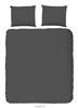 HIP Dekbedovertrek "uni dessin" - Antraciet - (140x200/220 cm) - Katoen Satijn