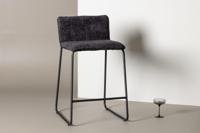 Nohr Barkruk 'Sheridan' Bouclé, kleur Zwart (zithoogte 64cm) - thumbnail