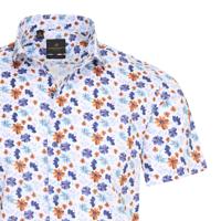 MarcoCassette - Italiaans Heren Overhemd - Bloemenmotief - Korte Mouw - SALE - thumbnail