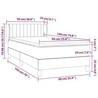 Boxspring met matras stof donkergrijs 90x190 cm - thumbnail