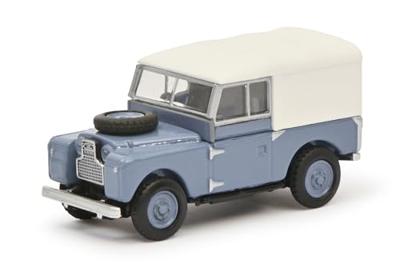 Schuco 452670100 H0 Auto Land Rover 88 blauw met witte softtop