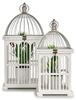 Decoratieve kooi Gift Decor 1014056 Wit 30 x 59 x 30 cm (2 Stuks) - thumbnail