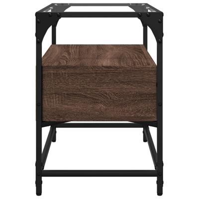 Tv-meubel met glazen blad 60x35x51 cm hout bruin eikenkleurig