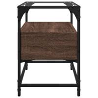 Tv-meubel met glazen blad 60x35x51 cm hout bruin eikenkleurig - thumbnail