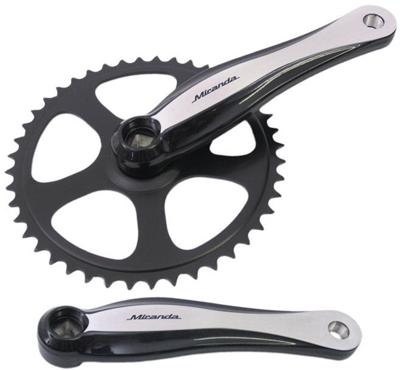 Miranda crankset beta1 plus 44 tands 3/32 blad staal crank alu zwart