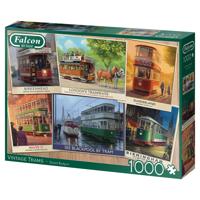 Vintage Trams Puzzel 1000 Stukjes - thumbnail