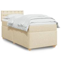 Boxspring met matras stof crèmekleurig 100x200 cm - thumbnail