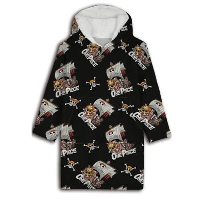 One Piece hoodie poncho zwart maat XS - L polyester