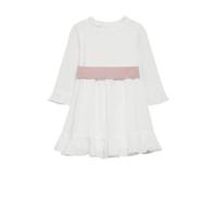 Mango Kids jurk met ruches naturel wit - thumbnail