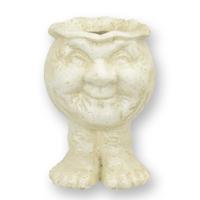 Gietijzeren plantenbak vorm van gezicht met voetjes - thumbnail