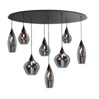 Highlight HanglampCambio zwart 8-lichts smoke glas - H5853.01 - thumbnail
