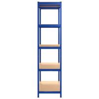VidaXL Opbergrek 5-laags staal en bewerkt hout blauw - thumbnail