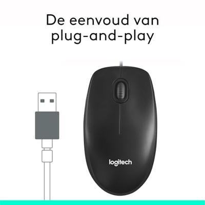 Logitech M100 Muis Kabelgebonden Optisch Zwart 3 Toetsen 1000 dpi Logitech M100 Muis Kabelgebonden Optisch Zwart 3 Toetsen 1000 dpi