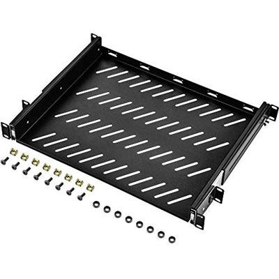 Renkforce RF-3432148 19 inch Apparaatbodem voor patchkast 1 HE Uittrekbaar Geschikt voor kastdiepte: vanaf 400 mm Zwart