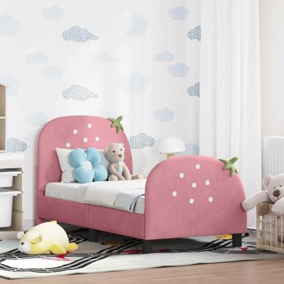 Peuterbedframe met hoofdbord Roze 70 x 140 cm Fluweel