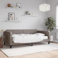 Slaapbank met matras 100x200 cm stof taupe - thumbnail
