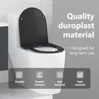 VidaXL Toiletzitting zwart 47 x 36 x 3,4 cm duroplast - thumbnail