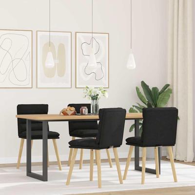 Eetkamerstoelen 4 st stof zwart