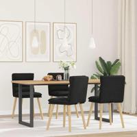 Eetkamerstoelen 4 st stof zwart - thumbnail