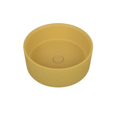 Betonnen Vrijstaande Wastafel Rond Ideavit Idea.Deep-D10 39x15cm Okergeel