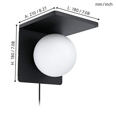 Eglo WandlampCiglie zwart - 98265
