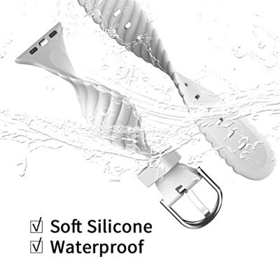 Siliconen 'Twist' bandje - Wit - Geschikt voor Apple Watch 44mm / 45mm / 46mm / 49mm