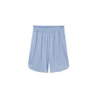 Mango high waist wide leg korte broek lichtblauw - thumbnail