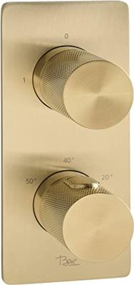 Ben Engraved Cross inbouw regendoucheset met 4 straalsoorten Ø25cm geborsteld messing pvd