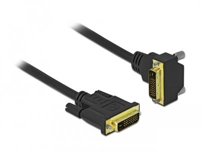 Delock DVI-kabel 24+1 stekker naar 24+1 stekker hoek 3 m