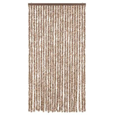 Vliegengordijn 100x230 cm chenille beige en donkerbruin