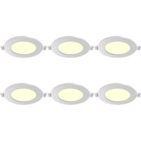 LED Downlight Inbouwspot Dimbaar 6 Stuks - Brinton Thin - 4W 280lm 120° Bundelhoek - Warm Wit 3000K - IP40 - Rond - Wit - Ø85mm Buitenmaat - Ø70mm Zaagmaat - thumbnail