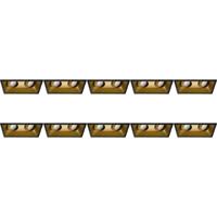 Spot Armatuur 10 Pack - Pragmi Zano Pro - GU10 Inbouwspot - Rechthoek Dubbel - Zwart/Goud - Aluminium - Kantelbaar - 185x93mm - thumbnail