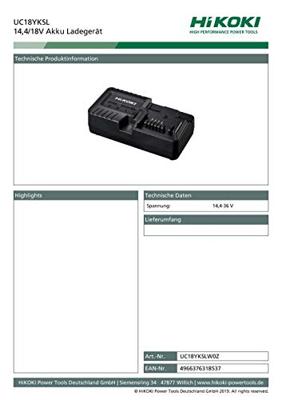 Hikoki uc18yksl w0z universele oplader - uc18ykslw0z